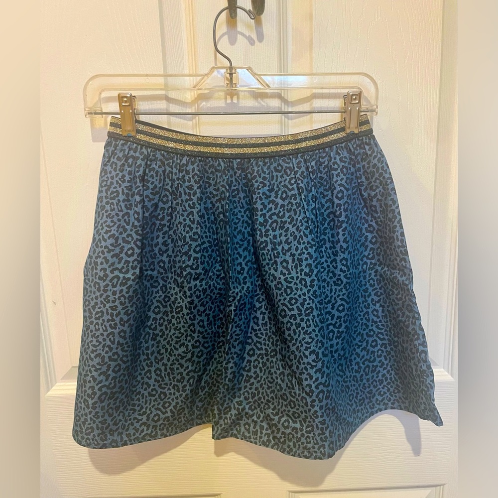 NWT JCrew Crewcuts blue leopard holiday skirt